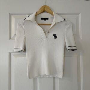 Maje collared polo top knit